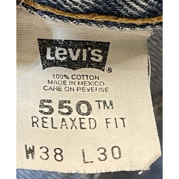 Vintage Levis 550 Jeans Men's 38x30 Relaxed Fit Straight Leg Blue Denim - Picture 13 of 16
